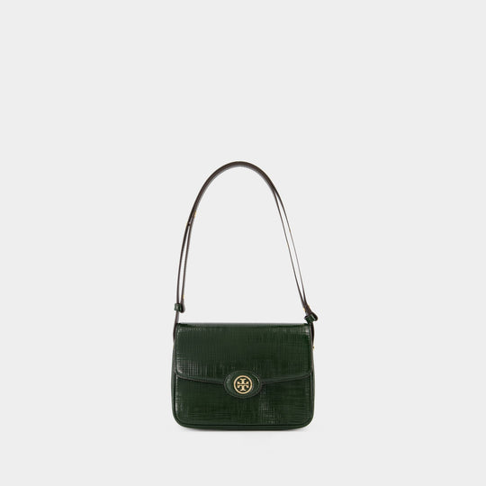 Sac Porté Épaule Robinson Convertible - Tory Burch - Cuir - Vert