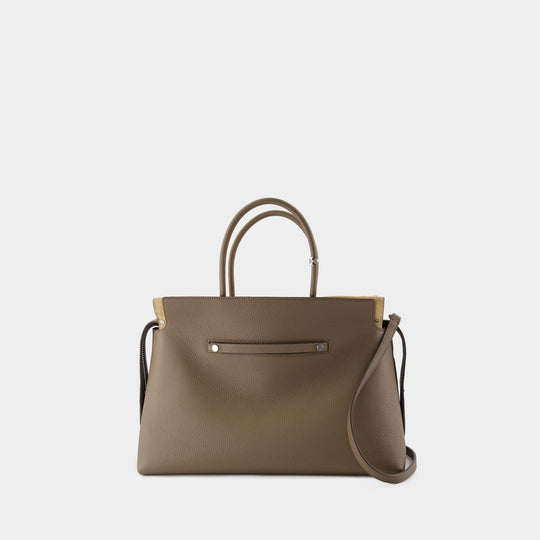 Sac À Main Mercer Large Satchel - Tory Burch - Cuir - Kaki