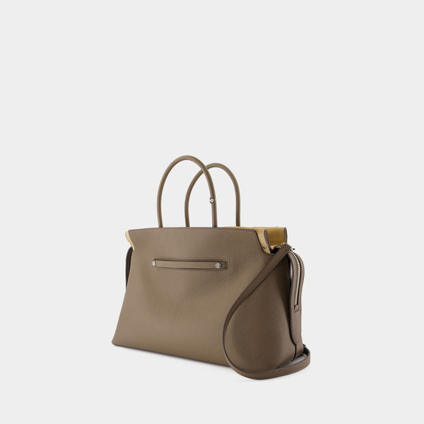 Sac À Main Mercer Large Satchel - Tory Burch - Cuir - Kaki