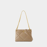 Sac Porté Épaule Kira Diamond Small - Tory Burch - Cuir - Beige