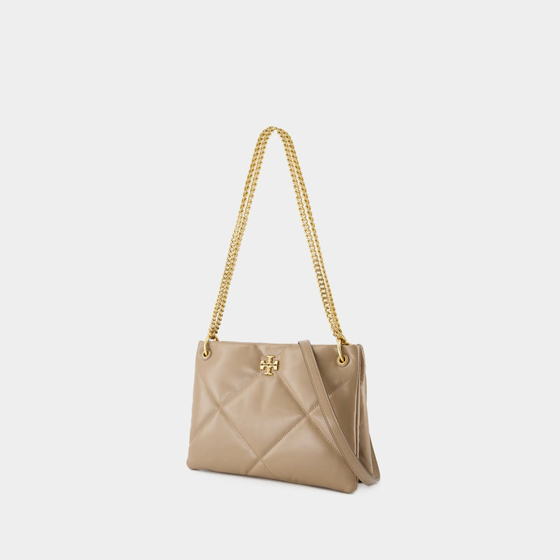 Sac Porté Épaule Kira Diamond Small - Tory Burch - Cuir - Beige