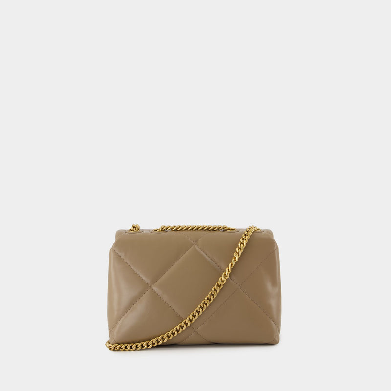Sac Kira Diamond Small Convertible - Tory Burch - Cuir - Beige