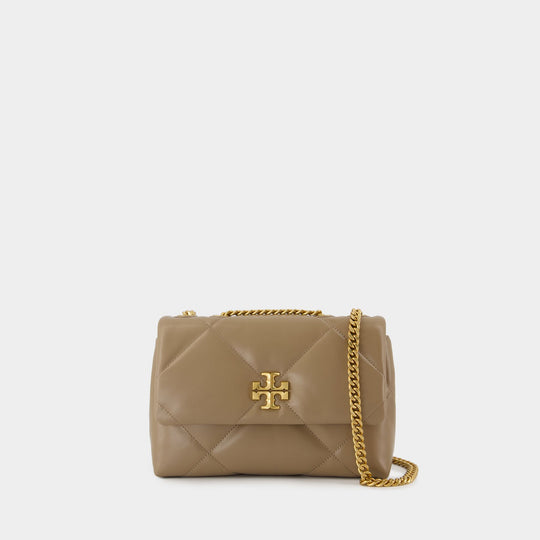 Sac Kira Diamond Small Convertible - Tory Burch - Cuir - Beige