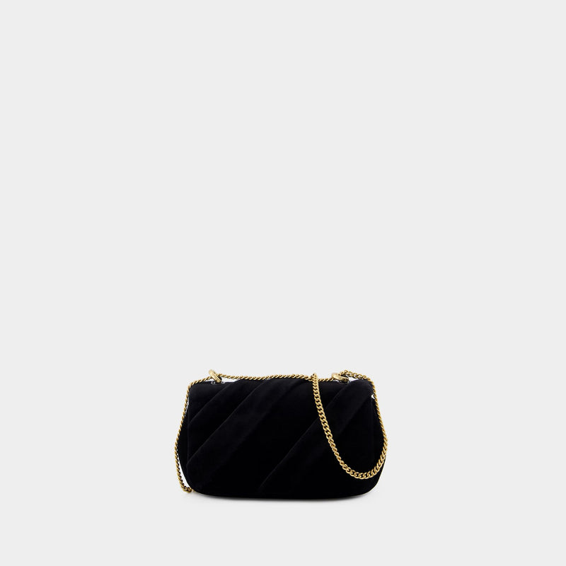 Sac Porté Épaule Kira Mini Flap - Tory Burch - Coton - Noir