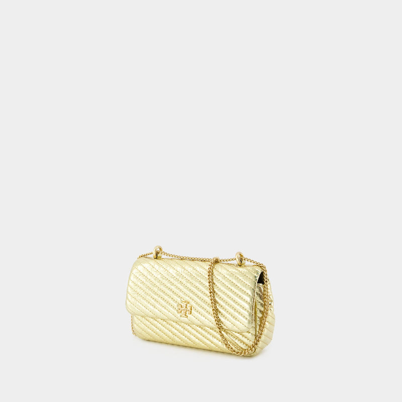 Sac Porté Épaule Kira Moto Mini Flap - Tory Burch - Cuir - Doré