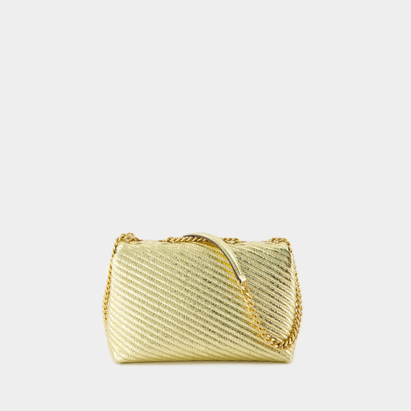 Sac Porté Épaule Kira Moto Small - Tory Burch - Cuir - Doré