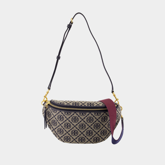 Sac À Bandoulière T-Monogram Belt - Tory Burch - Coton - Bleu