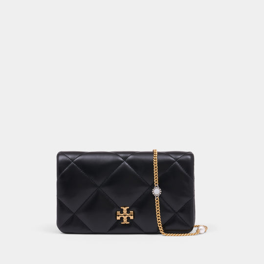 Sac À Bandoulière Kira Diamond Quilt Charm - Tory Burch - Cuir - Noir