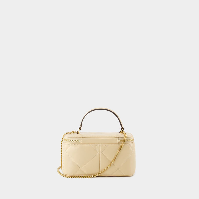 Sac À Bandoulière New Diamond Vanity - Tory Burch - Cuir - Beige