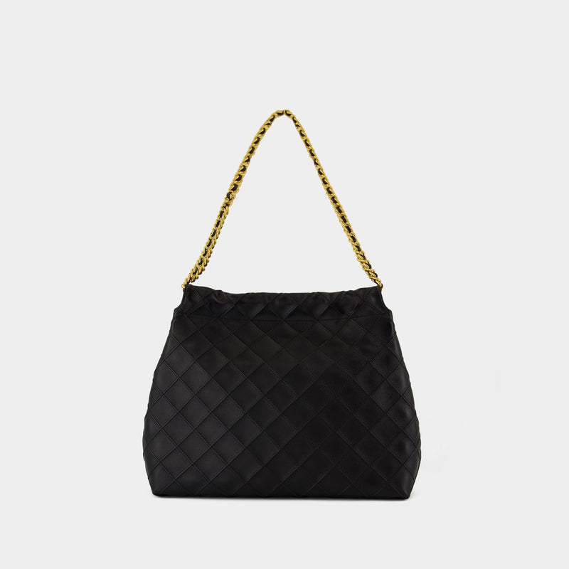 Sac Porté Épaule Fleming Hobo - Tory Burch - Cuir - Noir