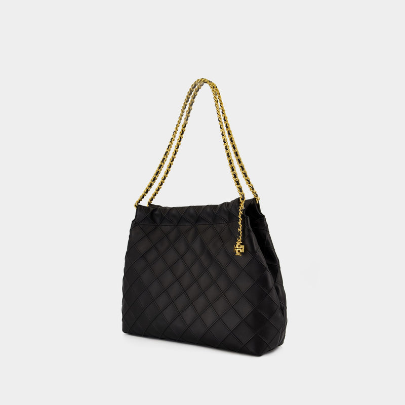 Sac Porté Épaule Fleming Hobo - Tory Burch - Cuir - Noir