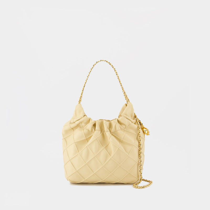 Sac Porté Épaule Fleming Mini - Tory Burch - Cuir - Beige