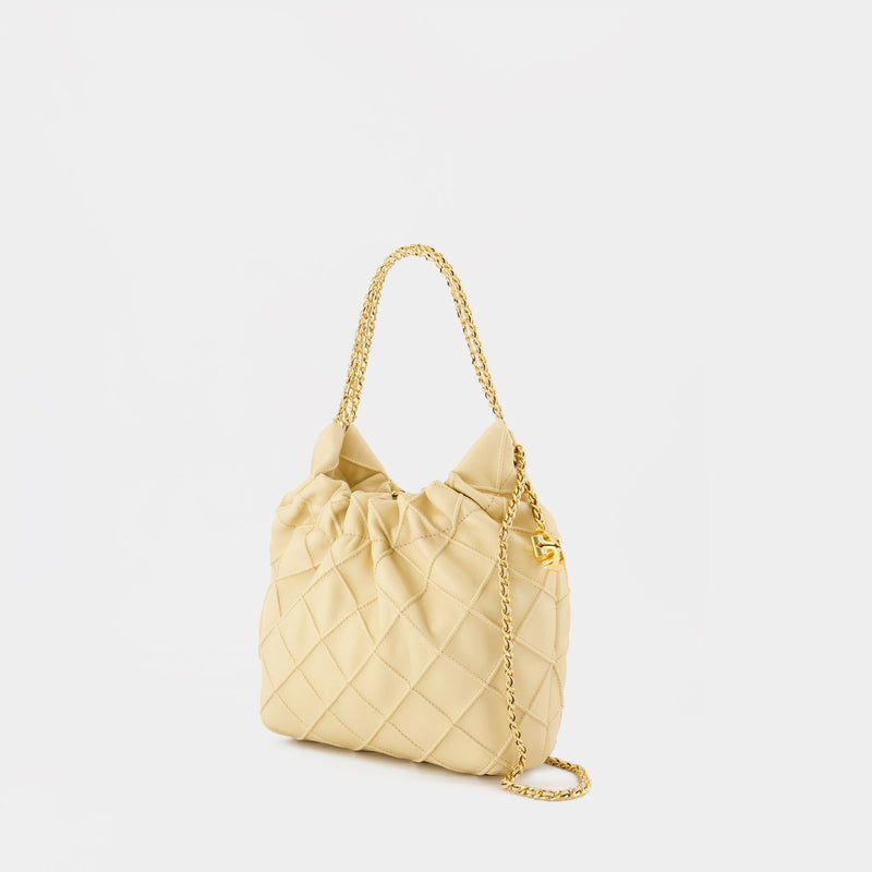 Sac Porté Épaule Fleming Mini - Tory Burch - Cuir - Beige