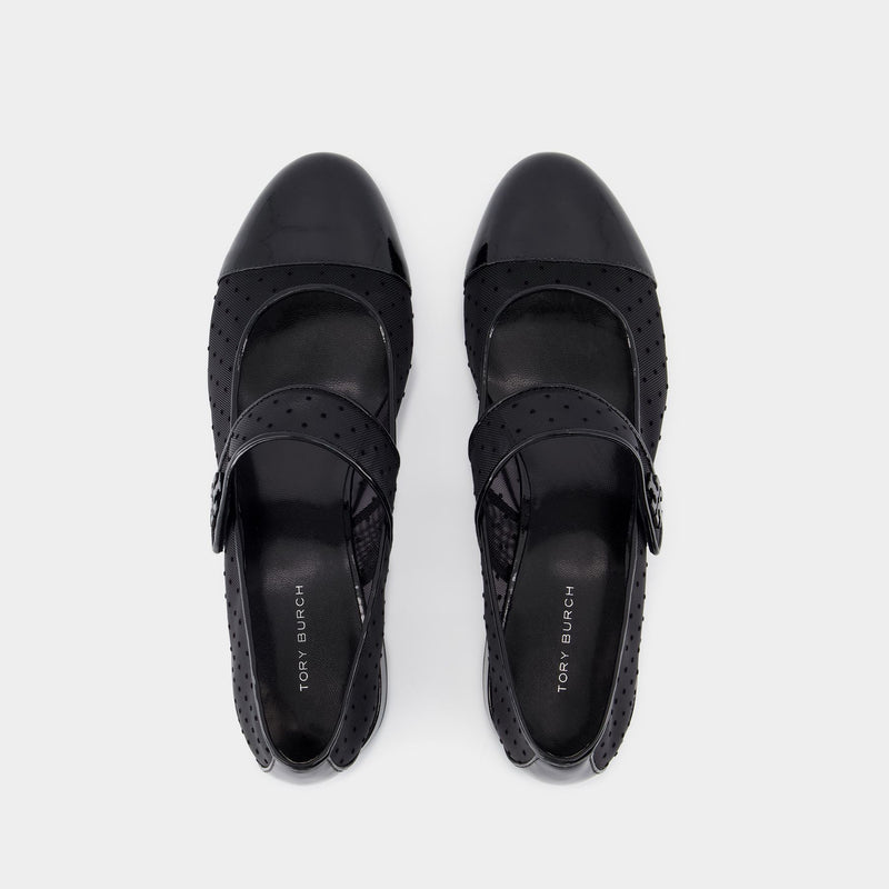 Ballerines Cap Toe Mary Jane - Tory Burch - Synthétique - Noir