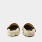 Mules Mellow Shearling - Tory Burch - Laine - Marron