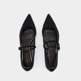 Ballerines Double T Buckle Mary Jane - Tory Burch - Synthétique - Noir