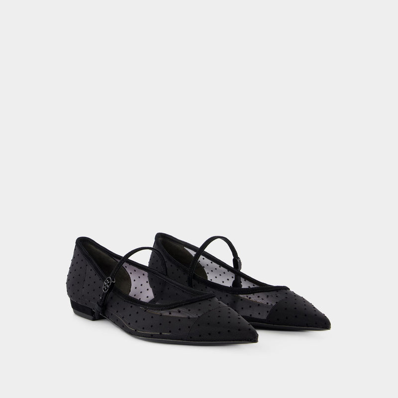 Ballerines Double T Buckle Mary Jane - Tory Burch - Synthétique - Noir