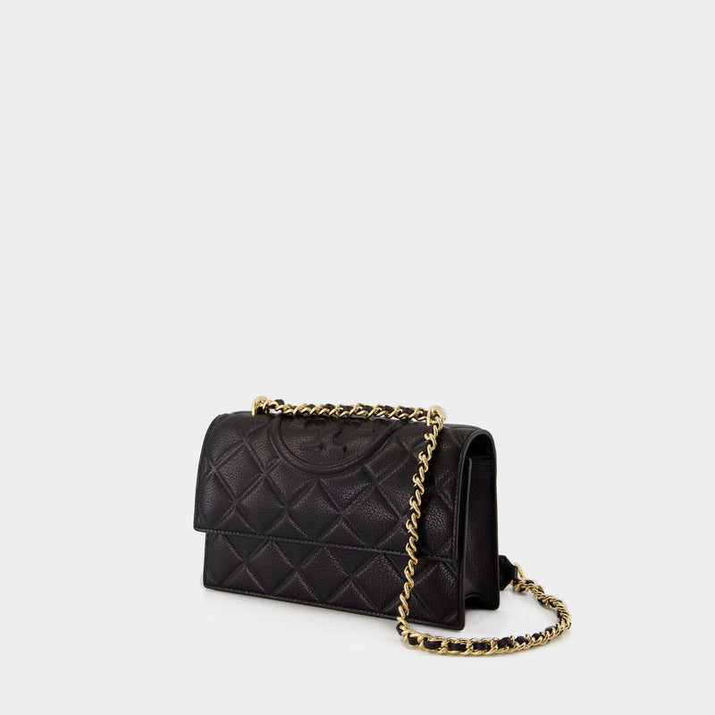 Sac Porté Épaule Fleming Small Convertible - Tory Burch - Cuir - Noir