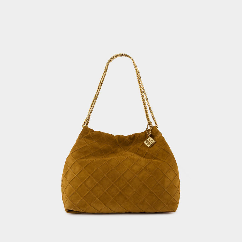 Sac Porté Épaule Fleming Soft Drawstring - Tory Burch - Cuir - Marron