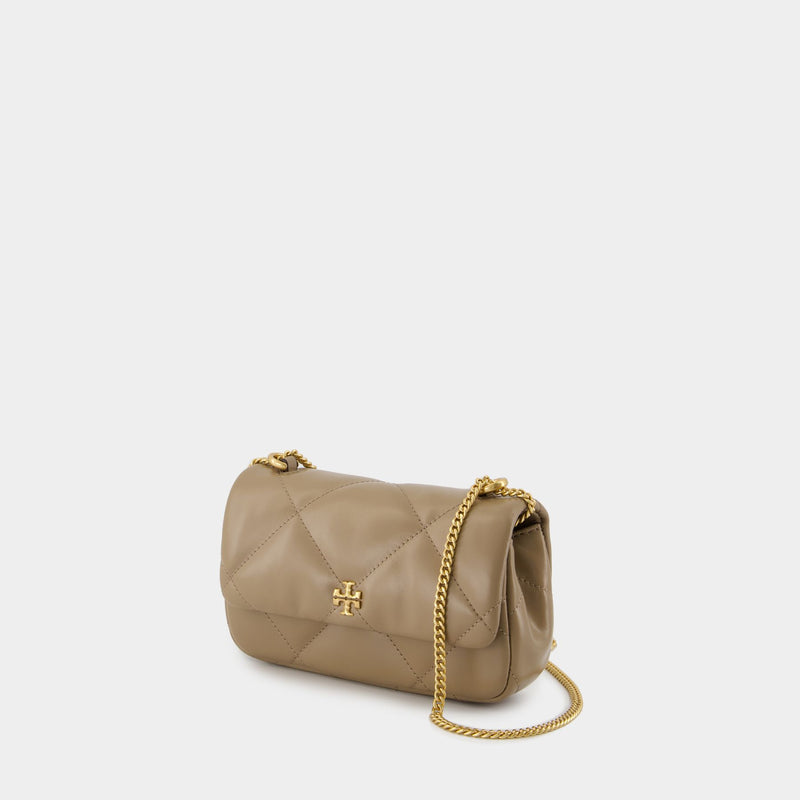 Sac Kira Diamond Mini - Tory Burch - Cuir - Beige