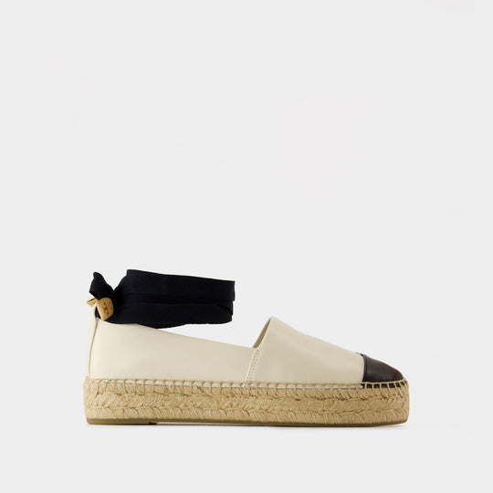 Espadrilles Cap Toe - Tory Burch - Cuir - Blanc