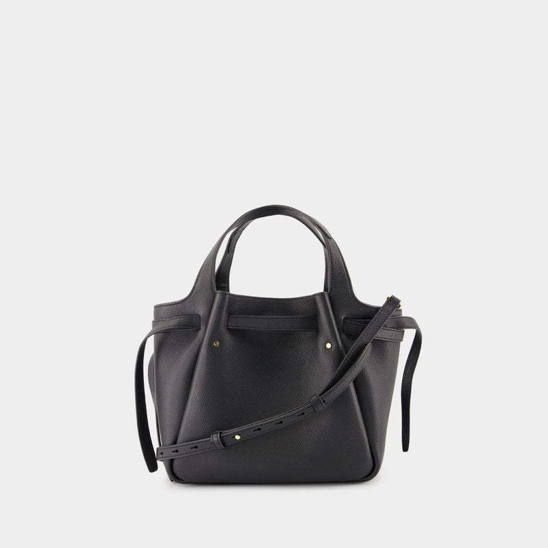 Sac À Main Romy Pebbled Satchel - Tory Burch - Cuir - Noir