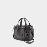 Sac À Main Romy Pebbled Satchel - Tory Burch - Cuir - Noir