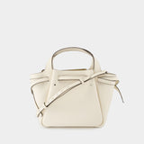 Sac À Main Romy Pebbled Satchel - Tory Burch - Cuir - Blanc