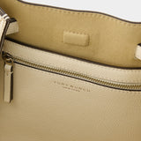 Sac À Main Romy Pebbled Satchel - Tory Burch - Cuir - Blanc