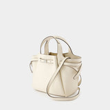 Sac À Main Romy Pebbled Satchel - Tory Burch - Cuir - Blanc