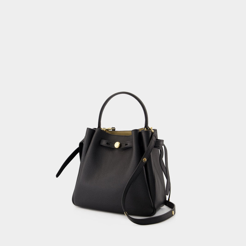 Sac À Main Romy Pebbled - Tory Burch - Cuir - Noir