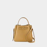 Sac À Main Romy Pebbled - Tory Burch - Cuir - Marron