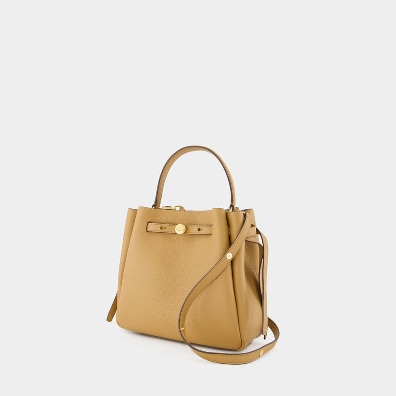 Sac À Main Romy Pebbled - Tory Burch - Cuir - Marron