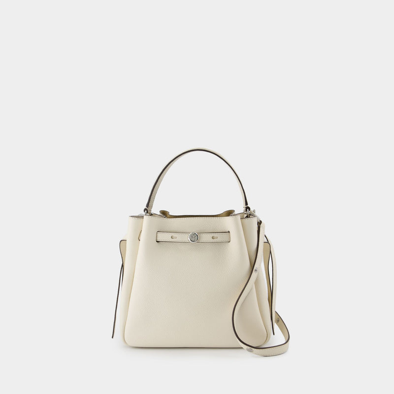 Sac À Main Romy Pebbled - Tory Burch - Cuir - Blanc