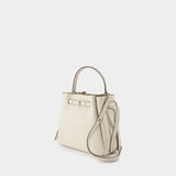 Sac À Main Romy Pebbled - Tory Burch - Cuir - Blanc