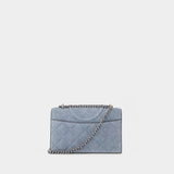 Sac Porté Épaule Fleming Small Convertible - Tory Burch - Cuir - Bleu