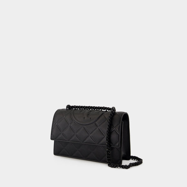 Sac Fleming Soft Small Convertible - Tory Burch - Cuir - Noir