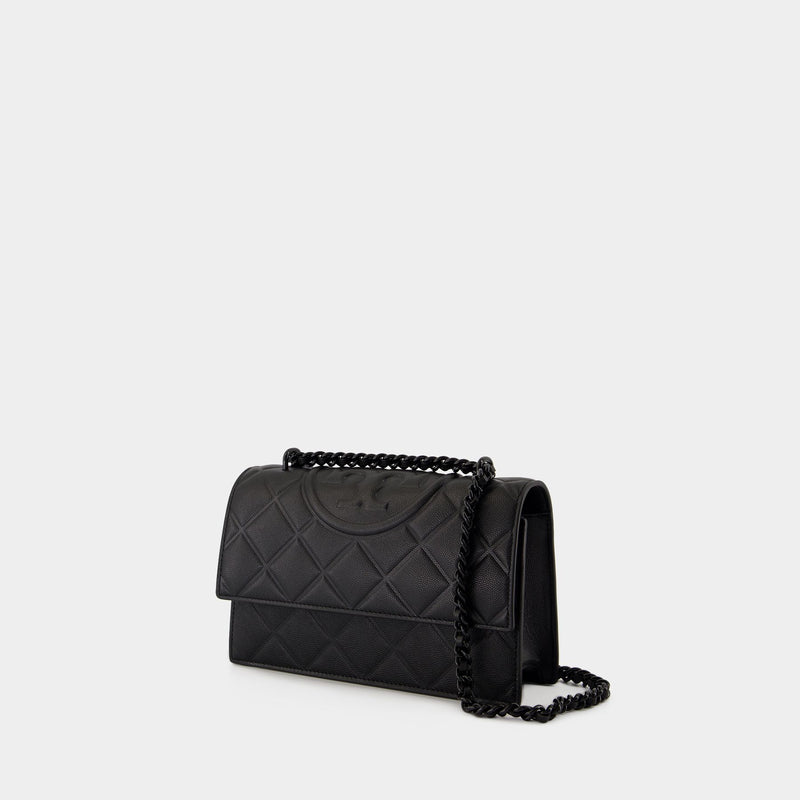 Sac Fleming Soft Small Convertible - Tory Burch - Cuir - Noir