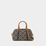 Sac À Main T-Monogram Mini Barrel - Tory Burch - Coton - Bleu
