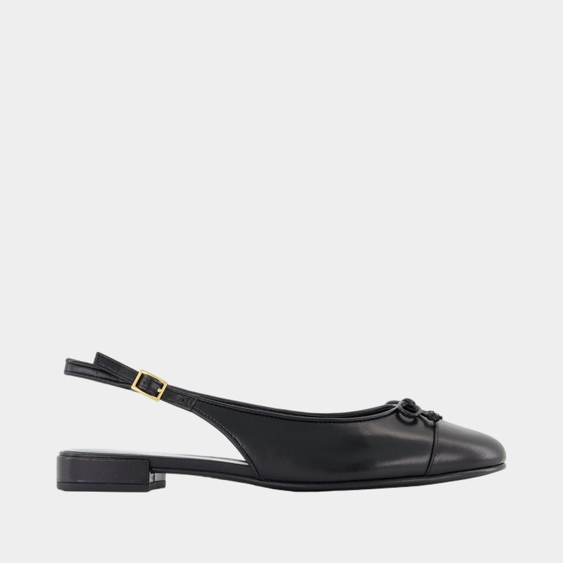 Slingbacks Cap Toe - Tory Burch - Cuir - Noir