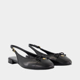 Slingbacks Cap Toe - Tory Burch - Cuir - Noir