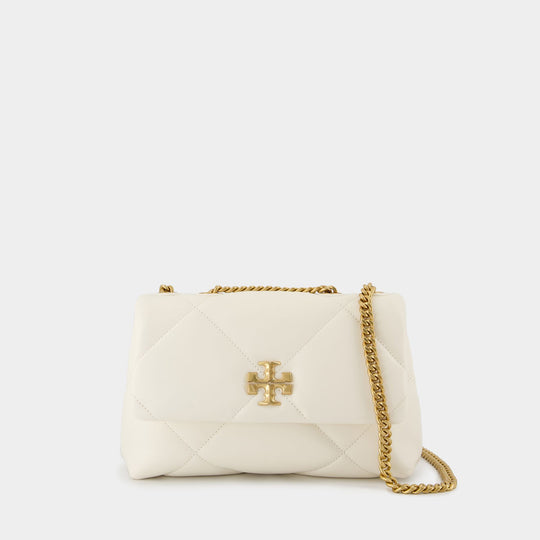 Sac Kira Diamond Small Convertible - Tory Burch - Cuir - Blanc