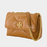 Sac Porté Épaule Kira Diamond Small Convertible - Tory Burch - Cuir - Marron