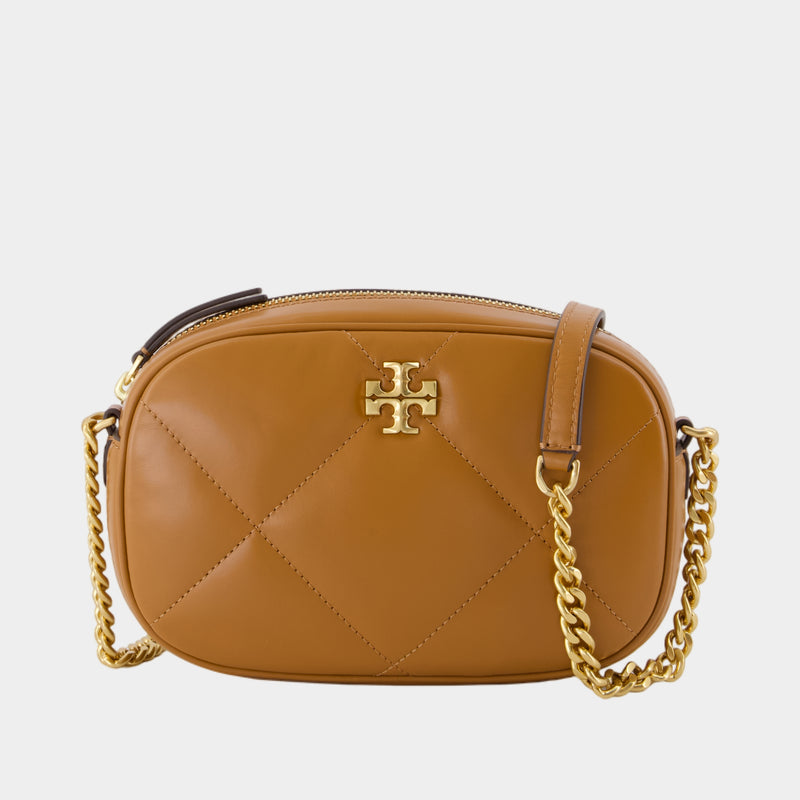 Sac À Bandoulière Kira Diamond Camera - Tory Burch - Cuir - Marron