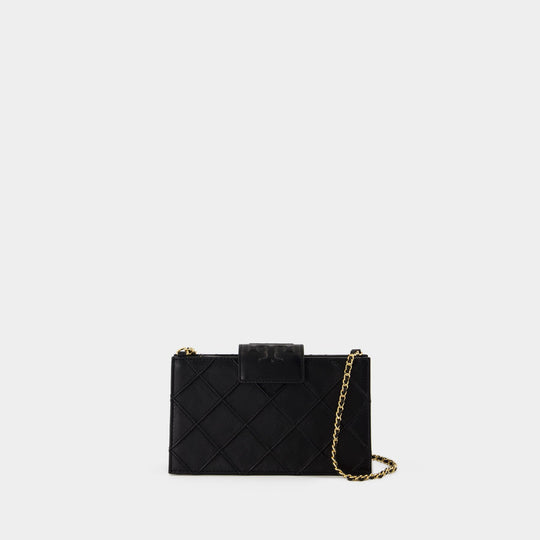 Wallet On Chain Fleming Mini - Tory Burch - Cuir - Noir