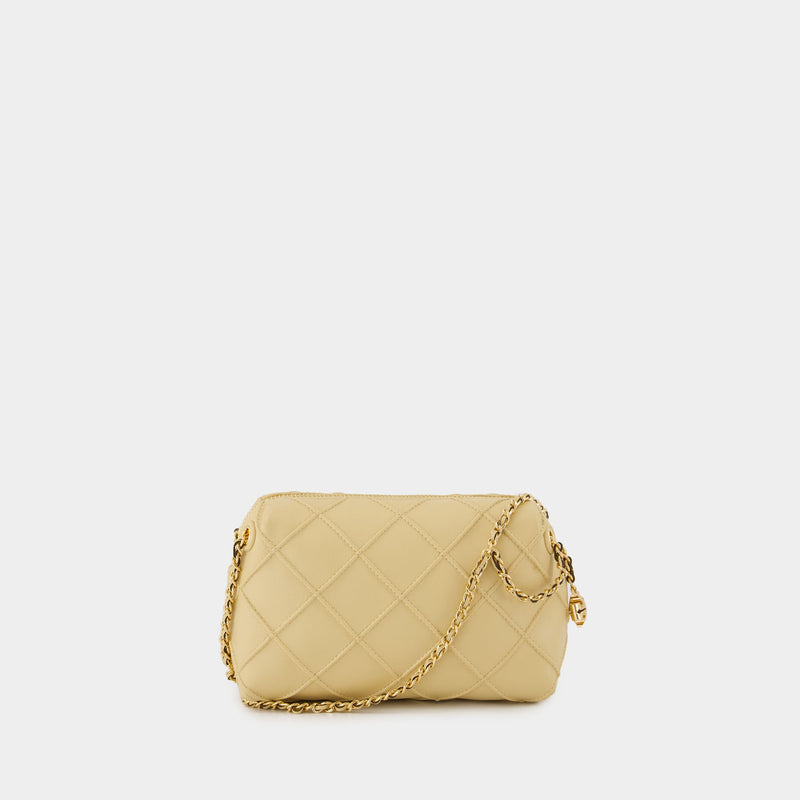 Sac À Bandoulière Fleming Small - Tory Burch - Cuir - Blanc