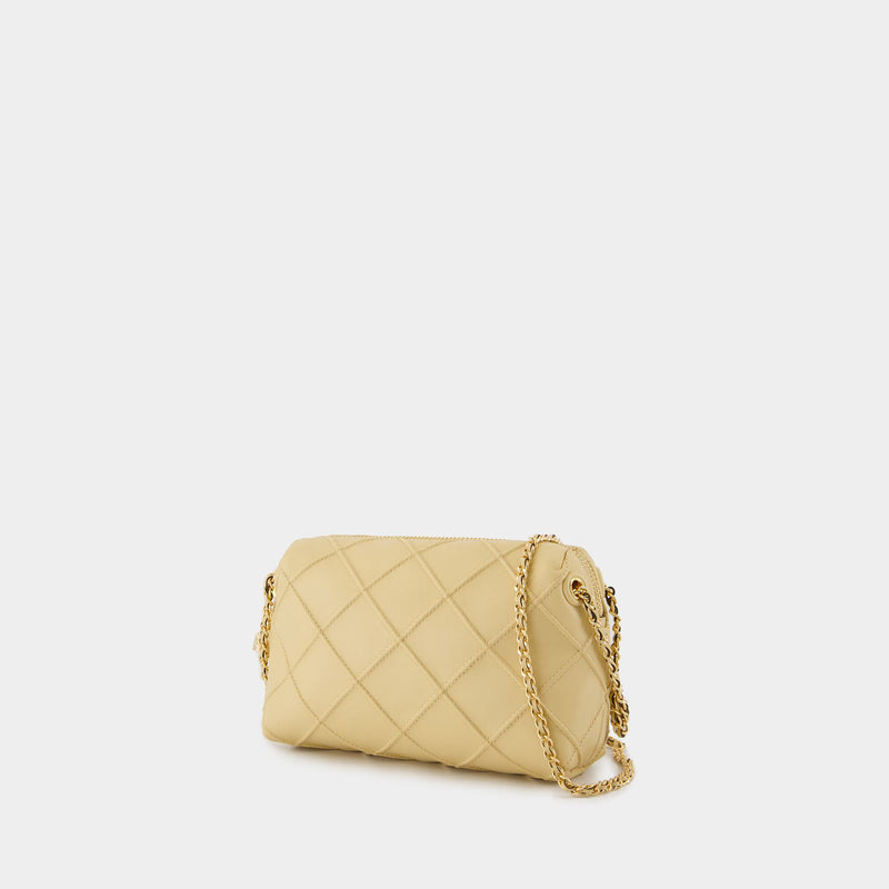 Sac À Bandoulière Fleming Small - Tory Burch - Cuir - Blanc