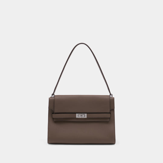 Sac À Main Lee Radziwill Pebble Large - Tory Burch - Cuir - Kaki