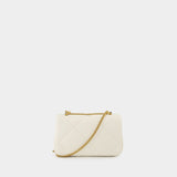 Sac Porté Épaule Kira Diamond Mini - Tory Burch - Cuir - Blanc
