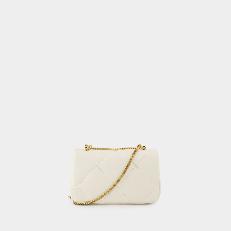 Sac Porté Épaule Kira Diamond Mini - Tory Burch - Cuir - Blanc